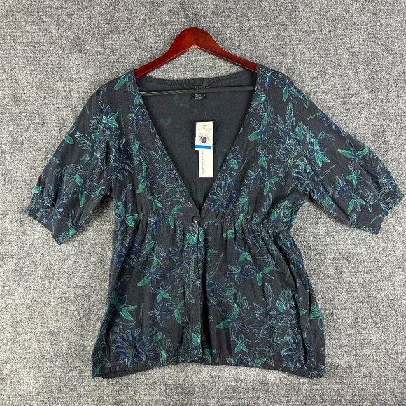 Calvin Klein Jeans Sweater Womens XL  Single Button Cardigan Short Sleeves NEW - Picture 1 of 7